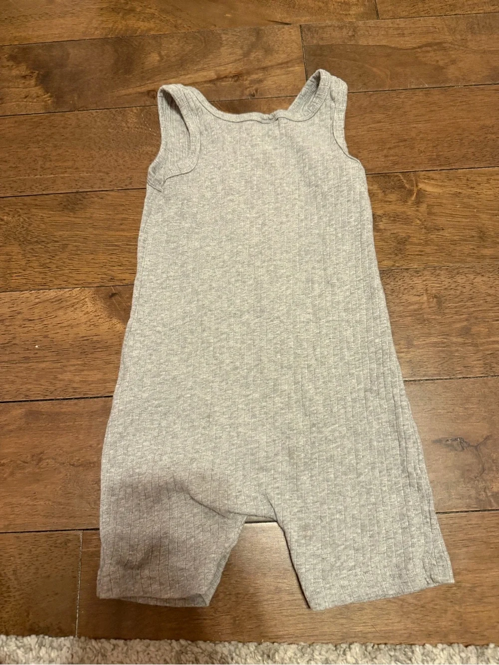 SHEIN Gray Ribbed Tank Romper for Kids